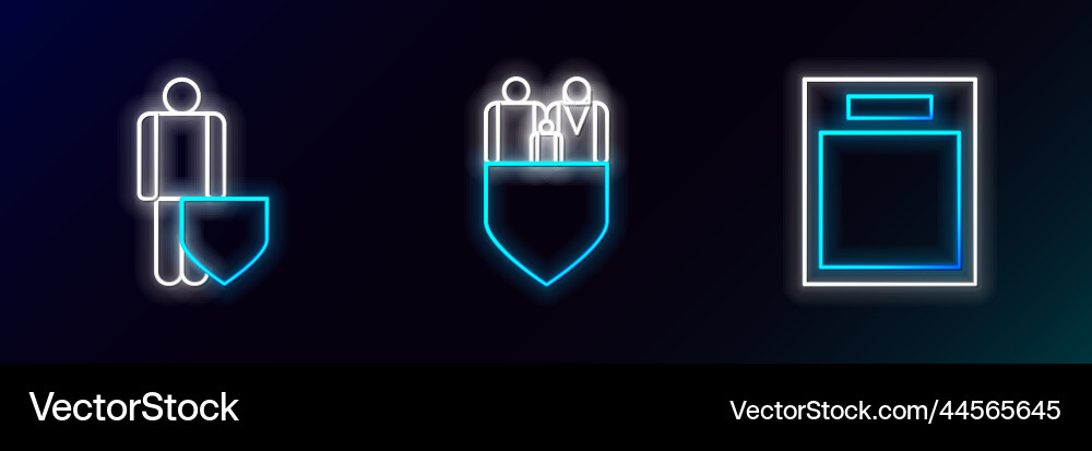 Set line empty form life insurance with shield Set line empty form life insurance with shield Vector Image