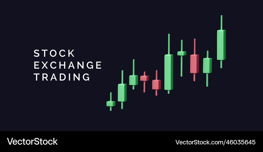 Stock market trading banner sall and buy assets vector image