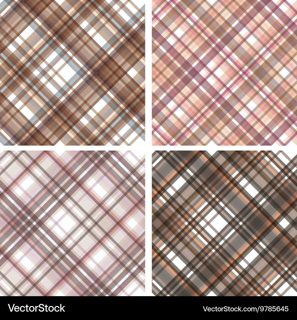 Tartan Checkered Seamless Pattern Set vector image