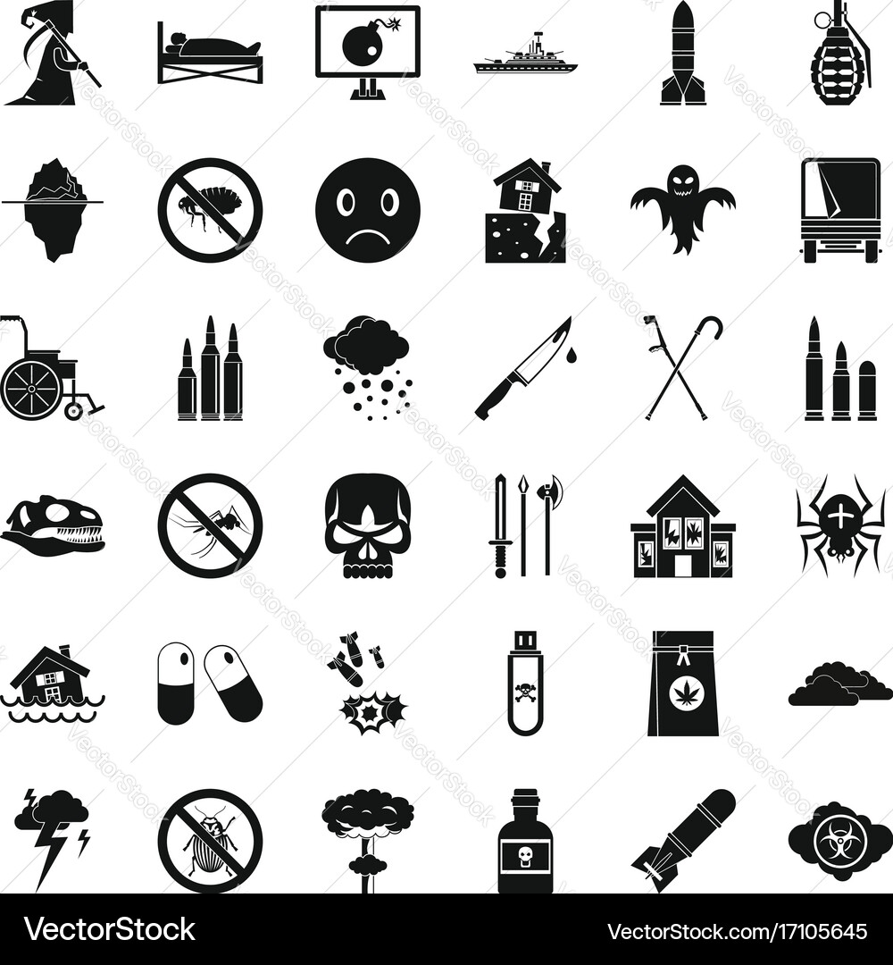 Tension icons set simple style Vector Image