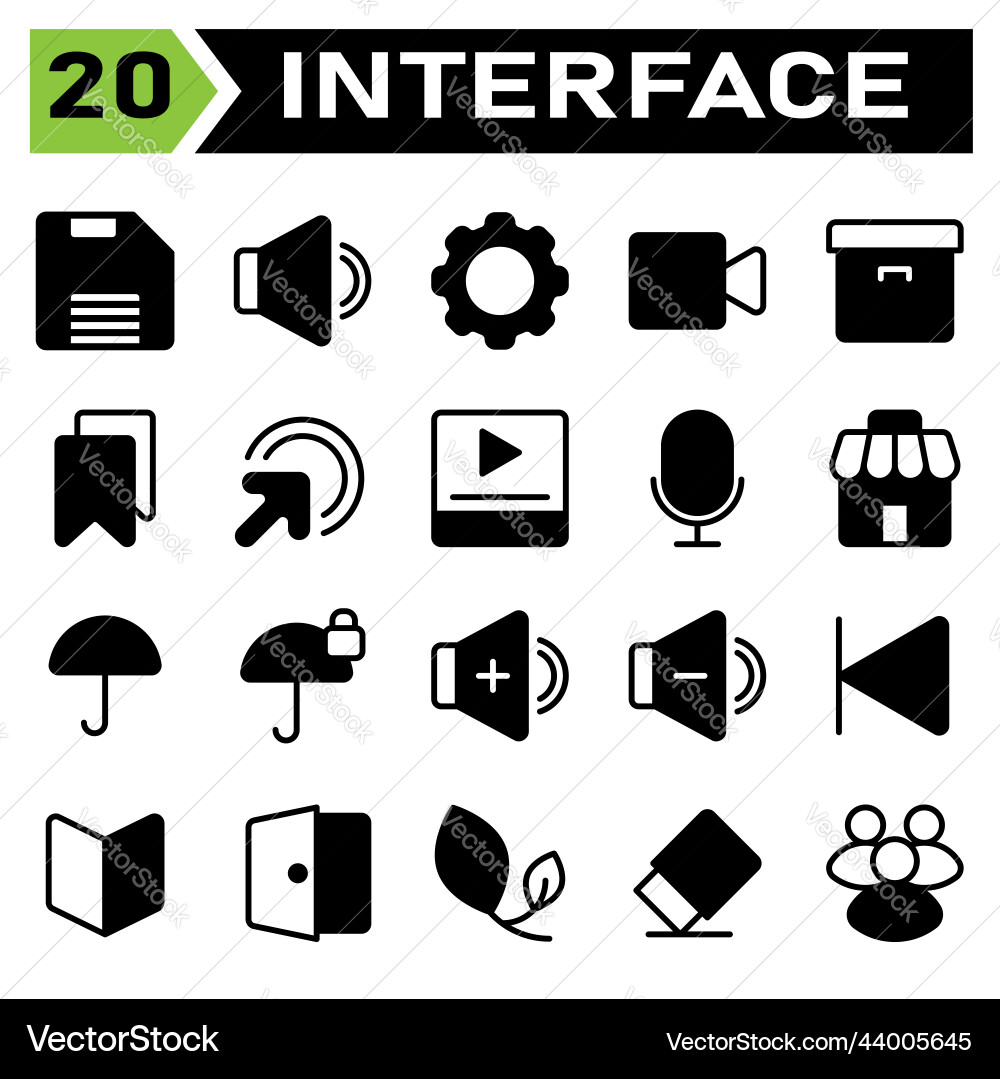 User interface icon set include save storage data User interface icon set include save storage data Vector Image