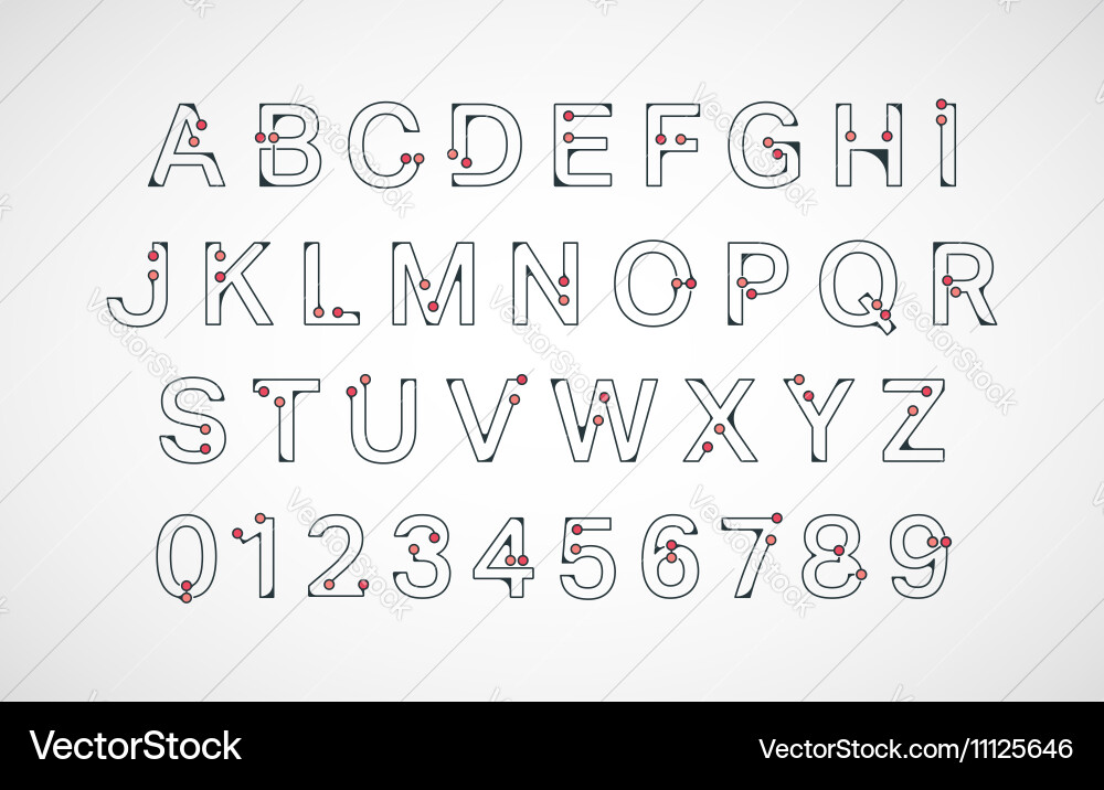 Alphabet font template Vector Image
