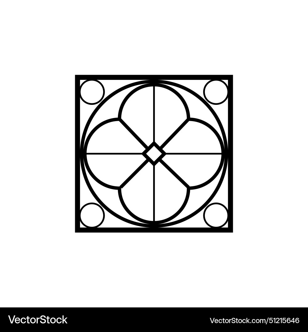 Church stained glass window border Royalty Free Vector Image