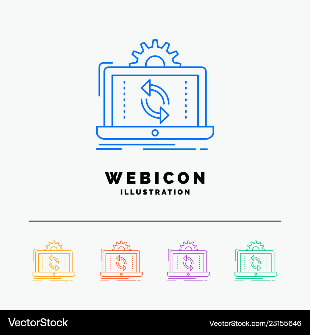 Data processing analysis reporting sync 5 color Data processing analysis reporting sync 5 color Vector Image