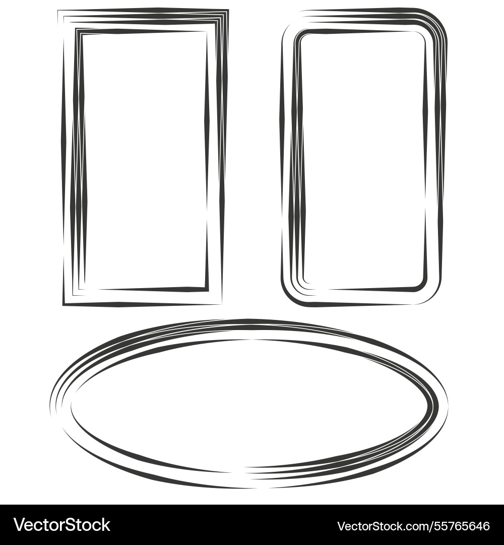 Distorted frame set abstract border collection Distorted frame set abstract border collection vector image