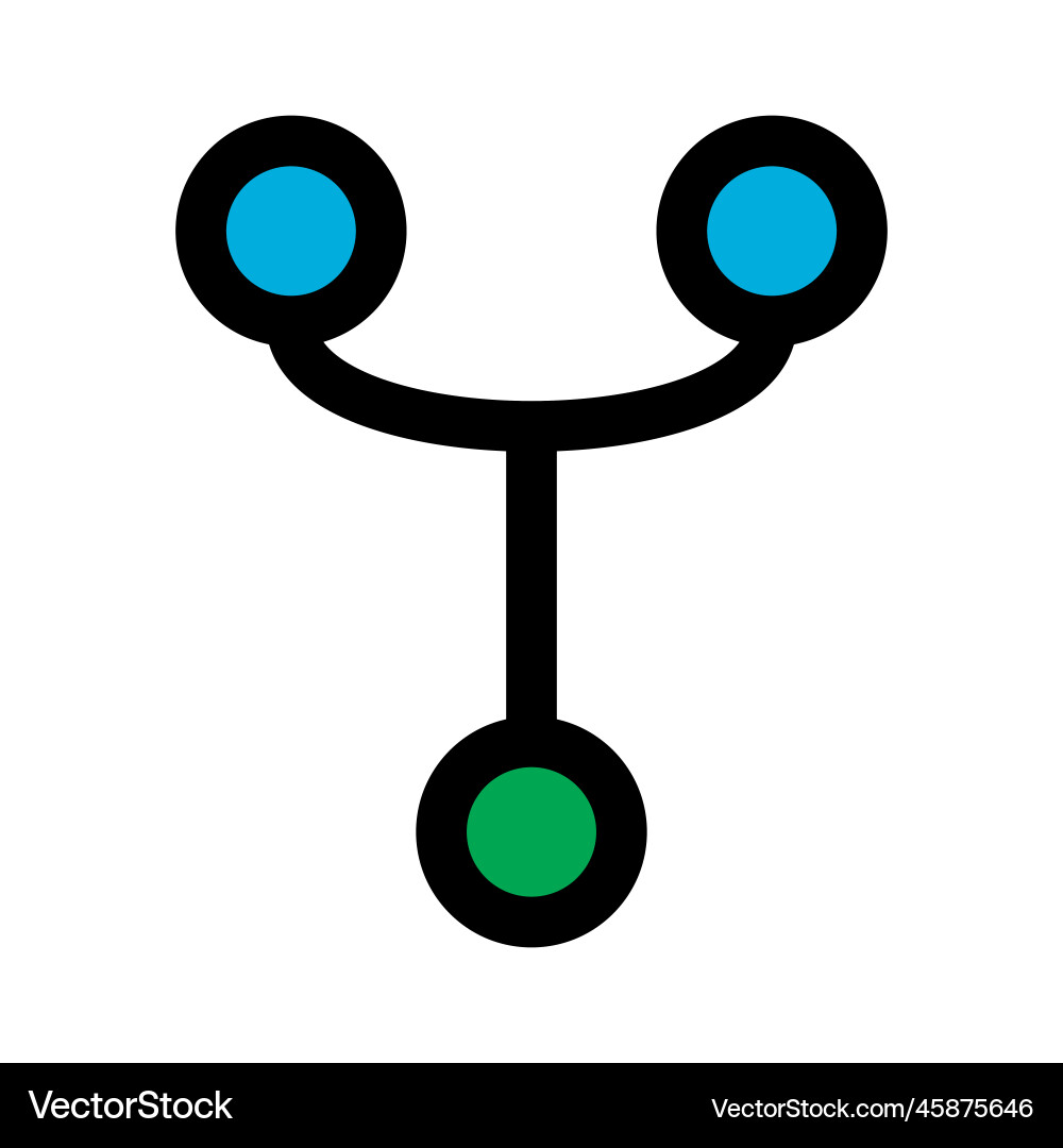 Git network icon line isolated on white Vector Image