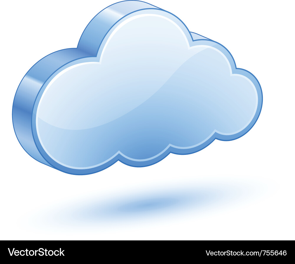 Modern Blue Cloud Icon Vector Image