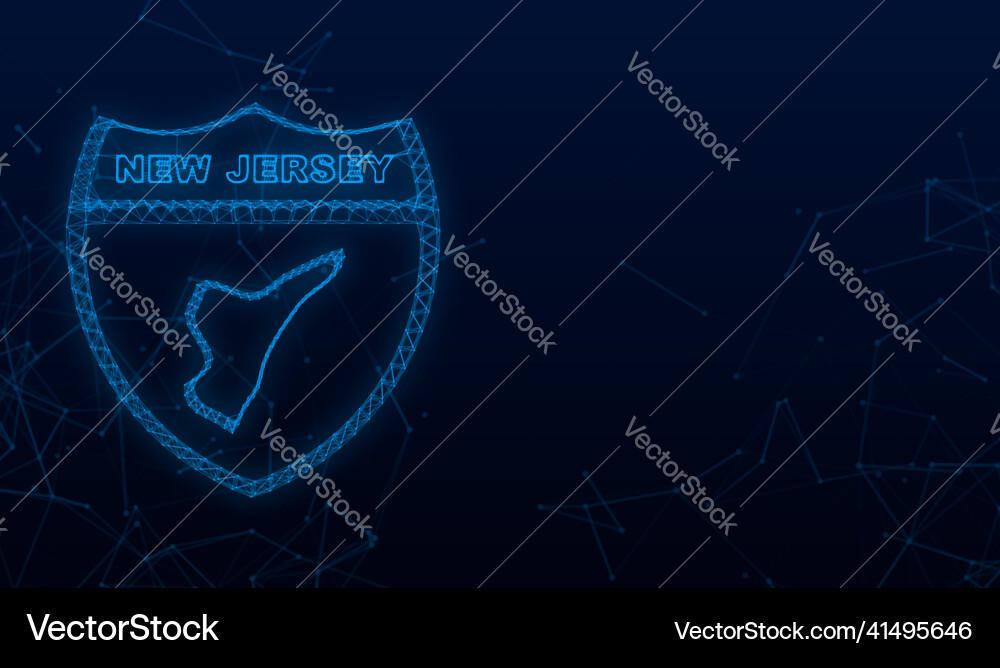 New jersey state map outline plexus icon New jersey state map outline plexus icon Vector Image