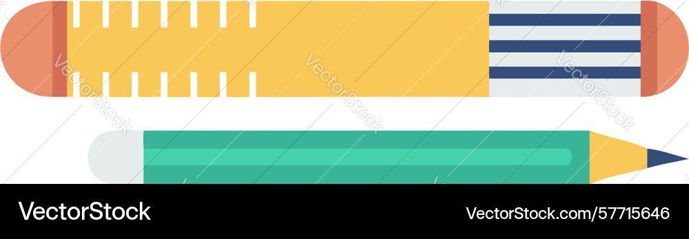 Pencil with ruler for precise drawing and design vector image