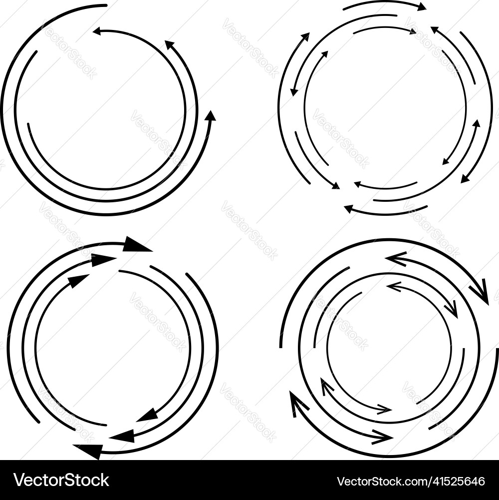 Random circular cycle arrow element spiral Vector Image