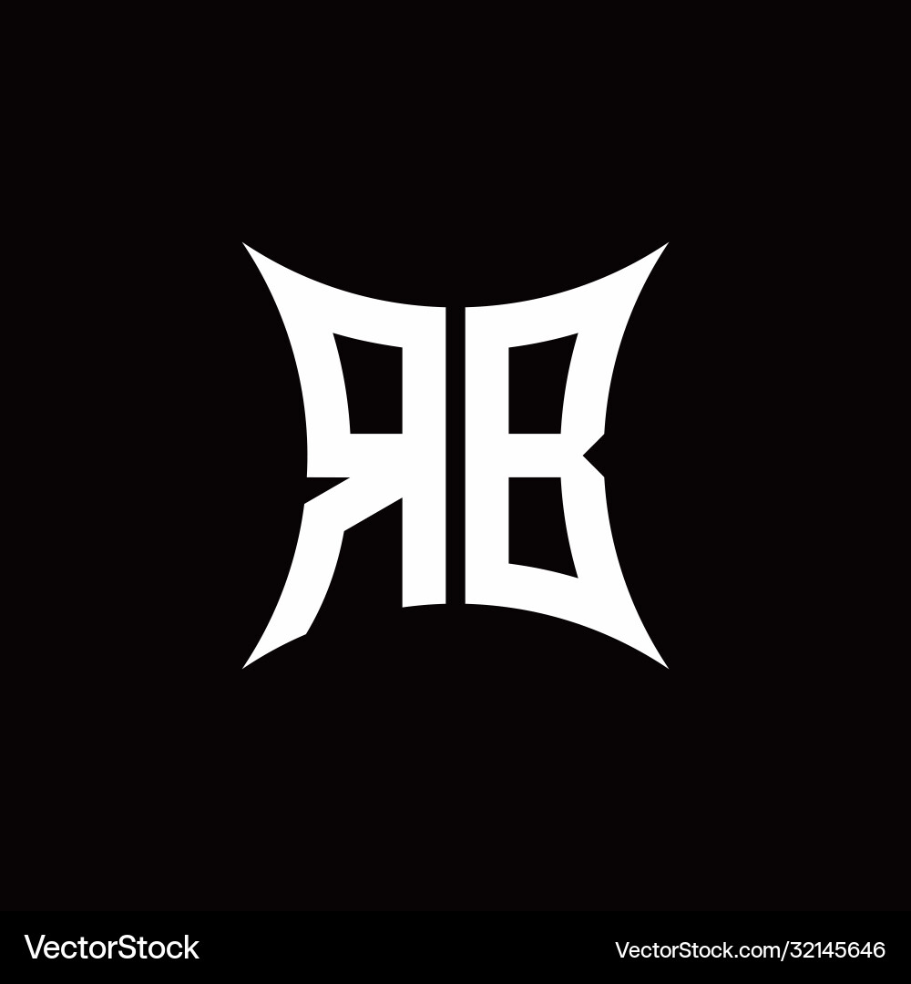Rb monogram logo with sharped shape design Vector Image