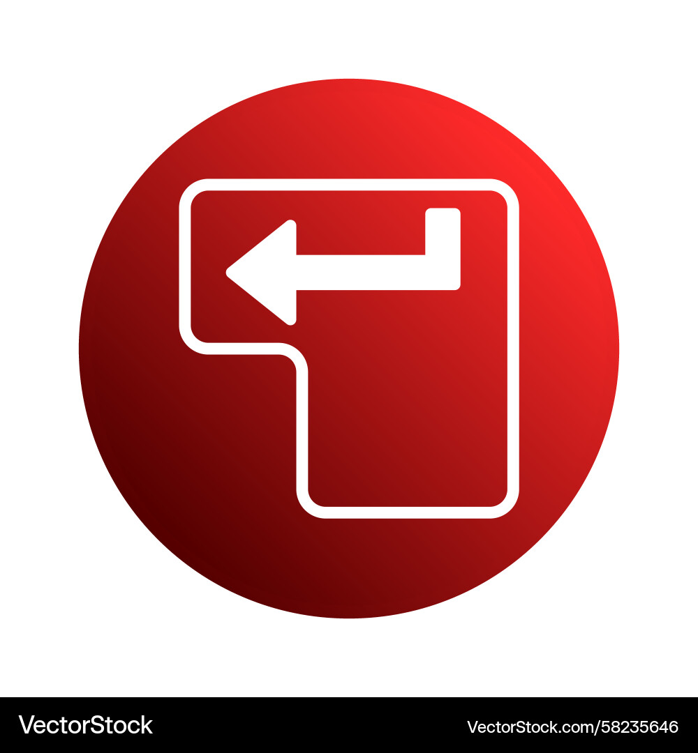 Red and white computer keyboard enter key button Red and white computer keyboard enter key button Vector Image