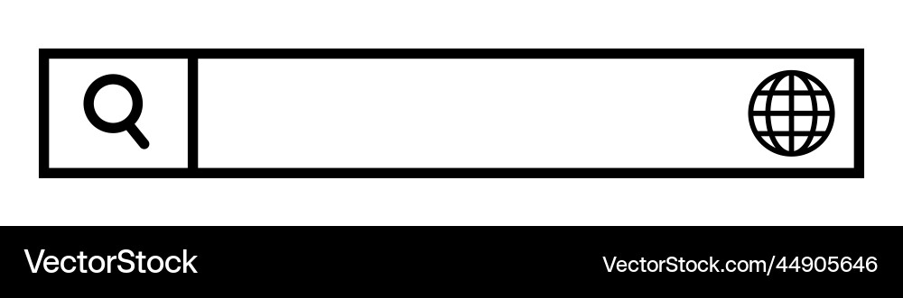 Search box and browser icon of browsing web Search box and browser icon of browsing web Vector Image