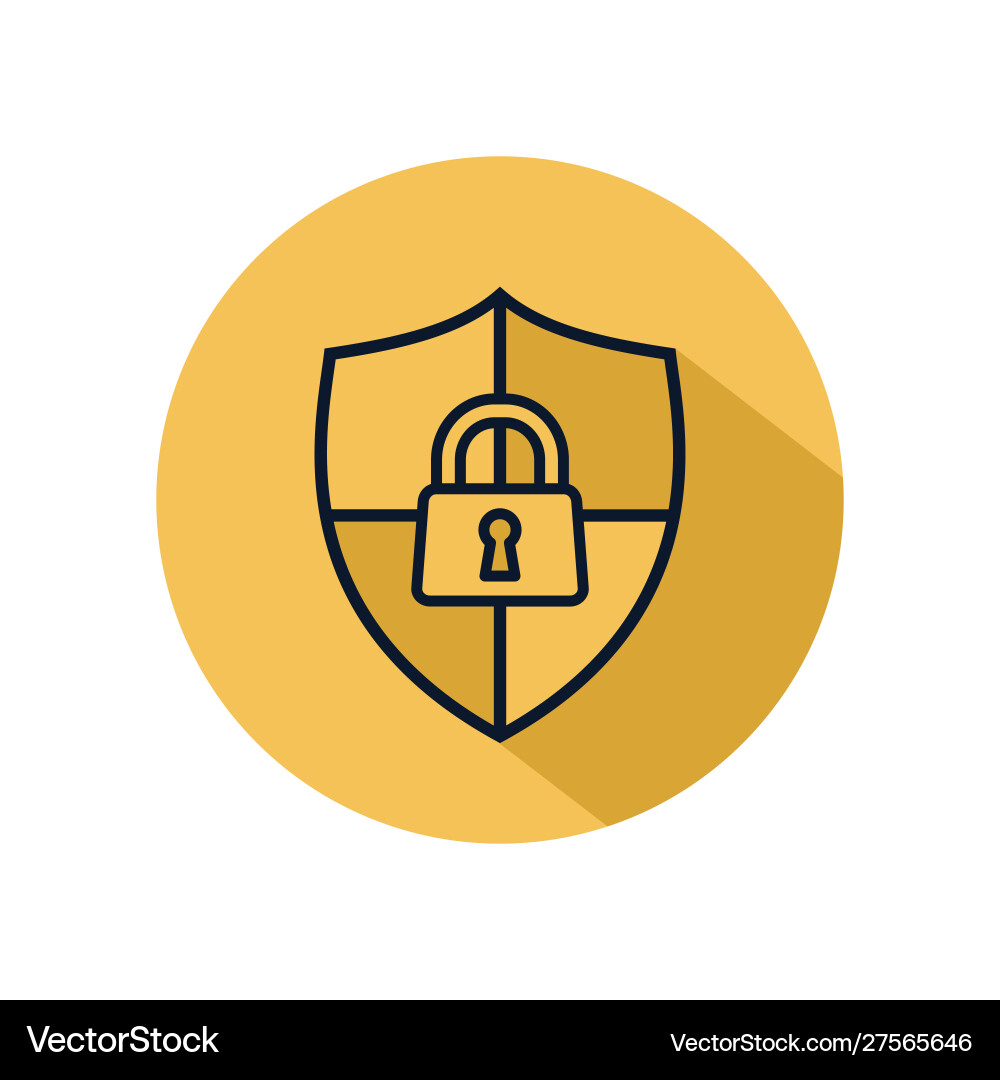 Shield security with key lock icon isolated Shield security with key lock icon isolated Vector Image
