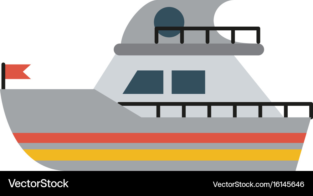 Ship sideview with flag icon image Vector Image