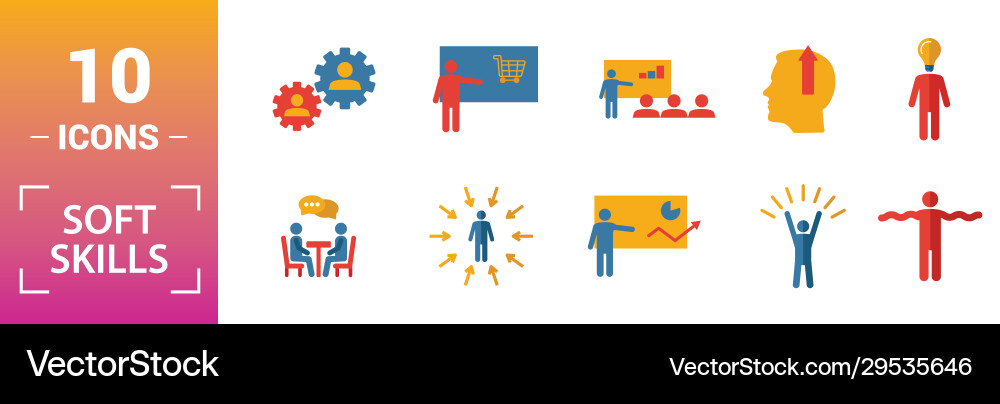 Soft skills icon set include creative elements Vector Image