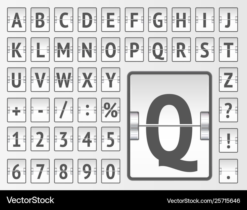 Terminal white scoreboard regular font to display vector image