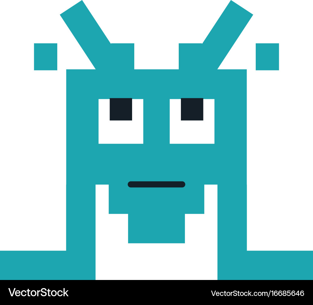 Videogame pixel character icon image Vector Image