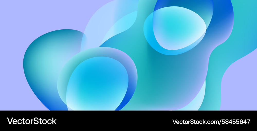Abstract fluid shapes overlap creating soft blue Vector Image