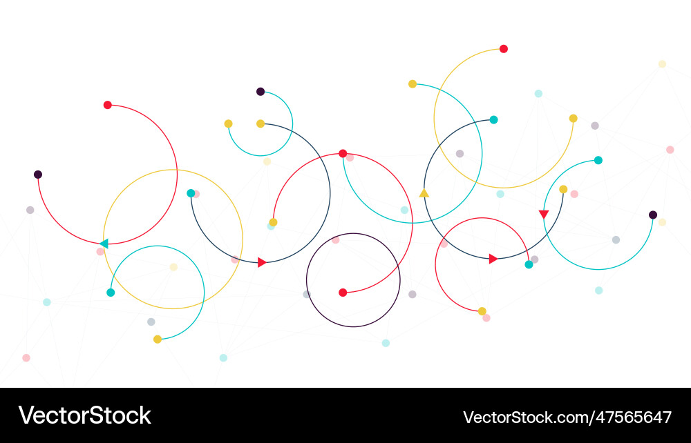 Abstract geometric with connecting lines and point Vector Image