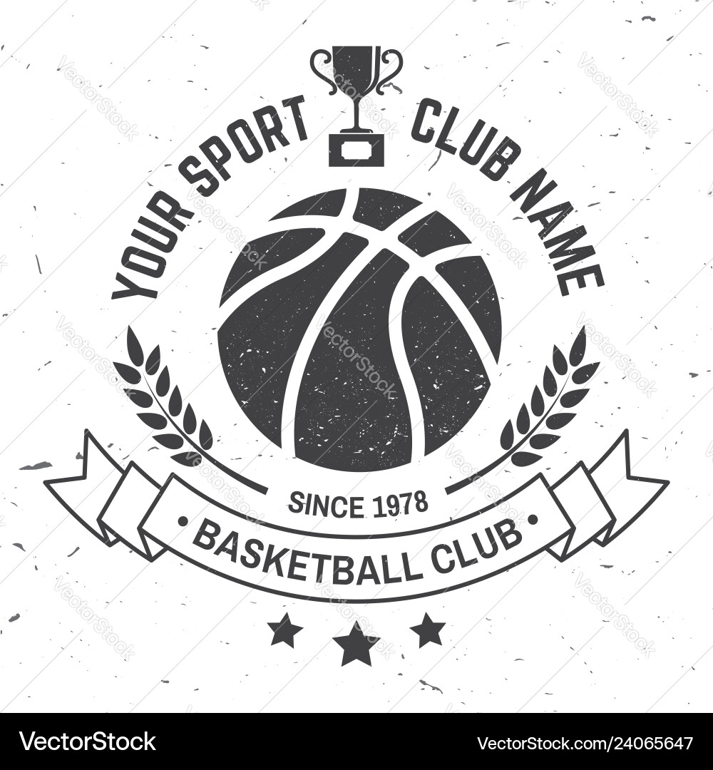 Basketball sport club badge Basketball sport club badge vector image