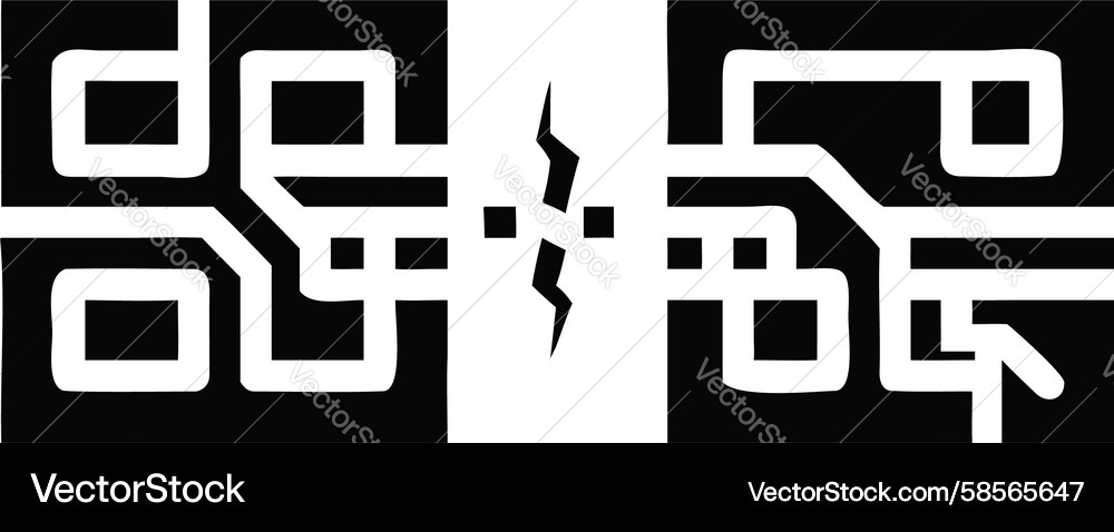 Broken QR Code Fragment Icon Vector Image