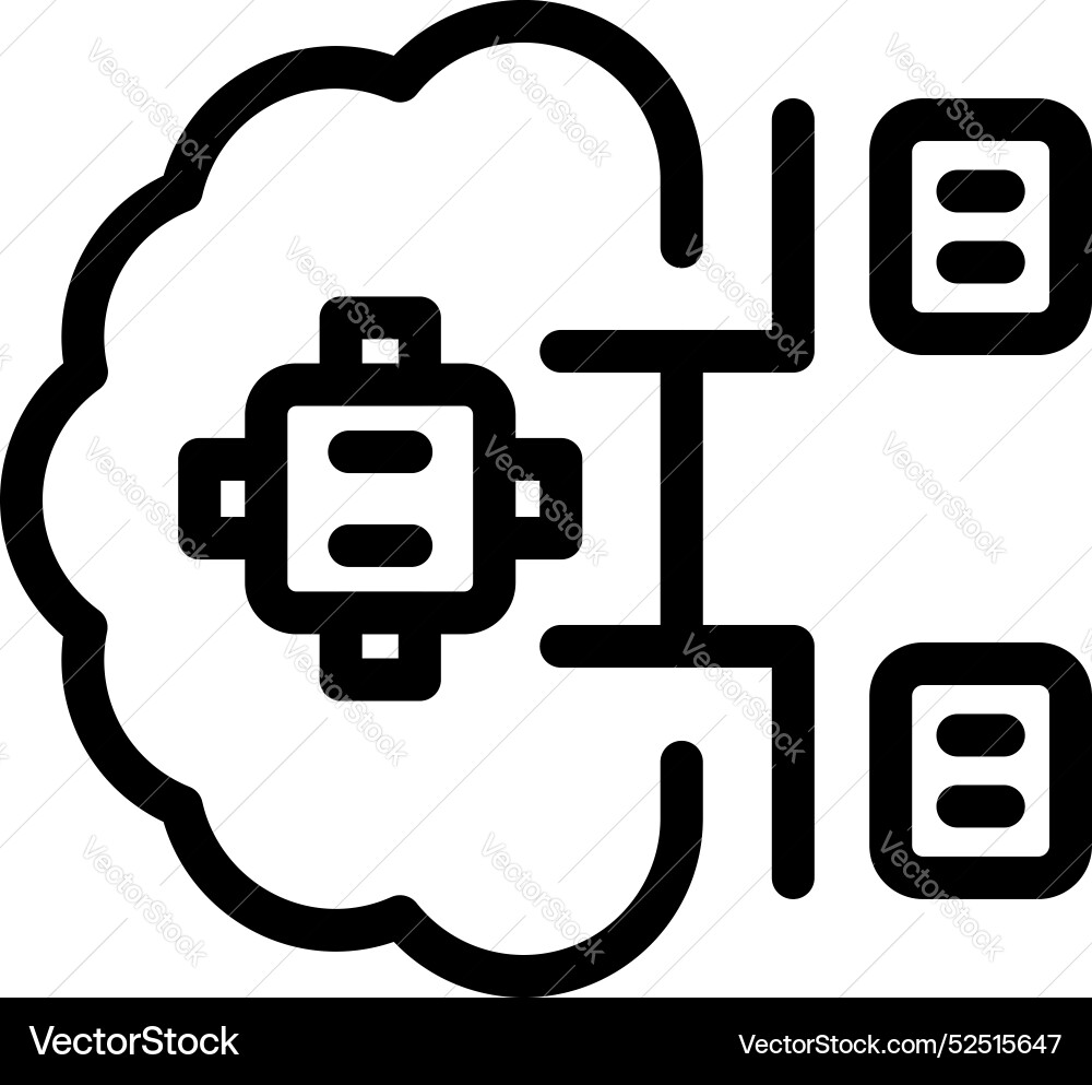 Cloud computing system connecting data blocks Cloud computing system connecting data blocks vector image