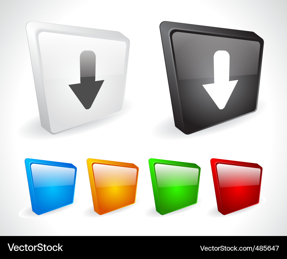 Color 3d buttons for web Vector Image