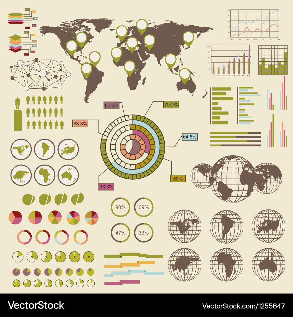 Data Visualization Icons vector image