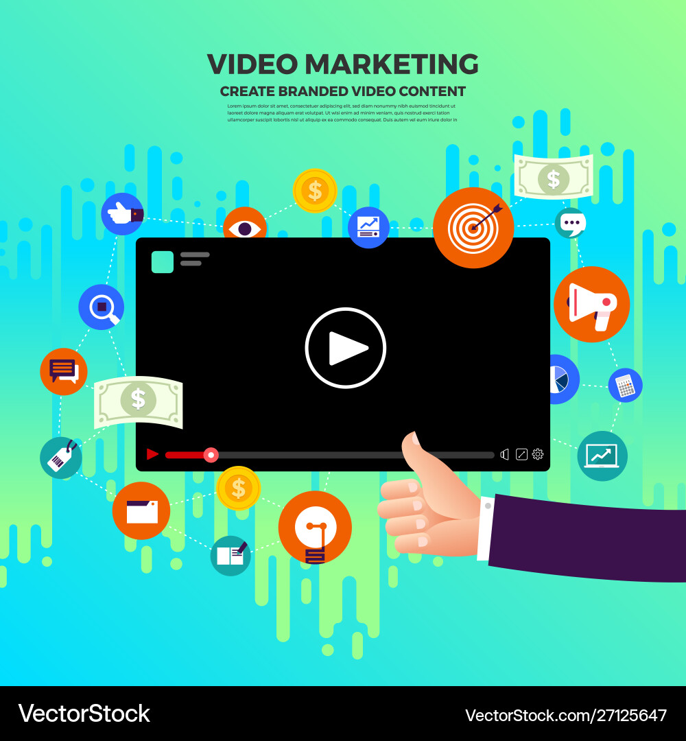 Flat design vlog concept create video content Flat design vlog concept create video content vector image