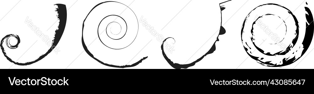 Grungy textured spiral design element Vector Image