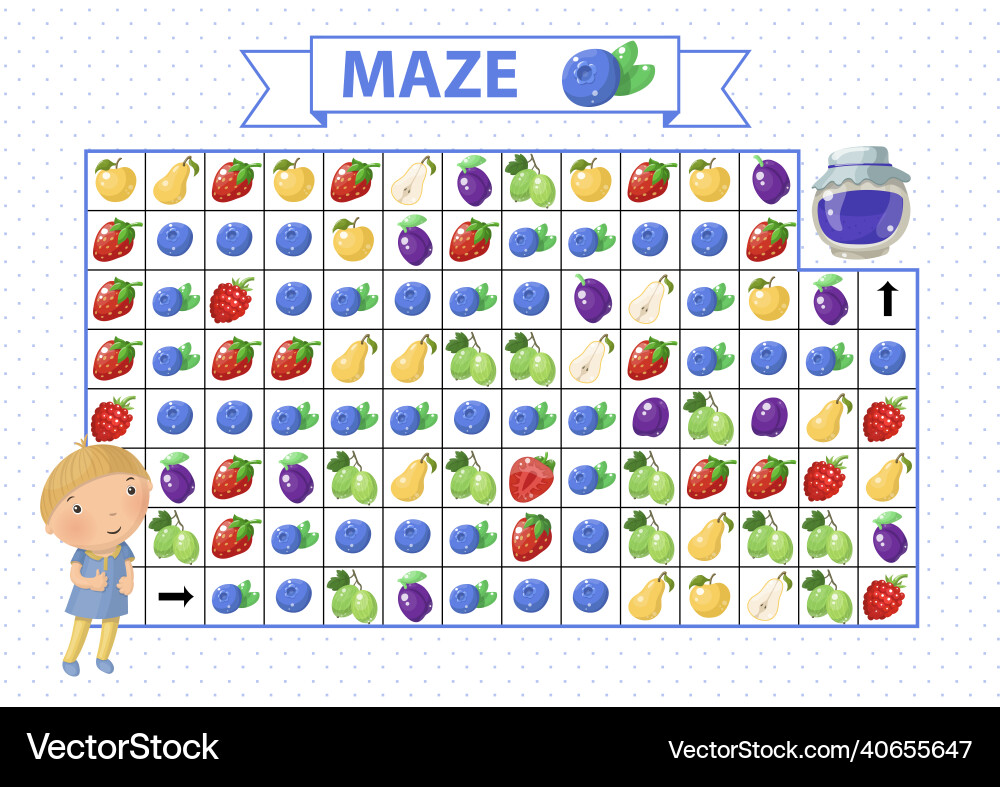 Maze game for children find the correct path Vector Image