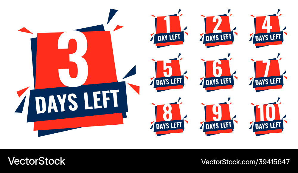 Number of days left countdown timer banner Vector Image