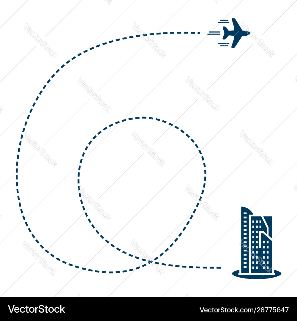 Plane with track in flat style vector image