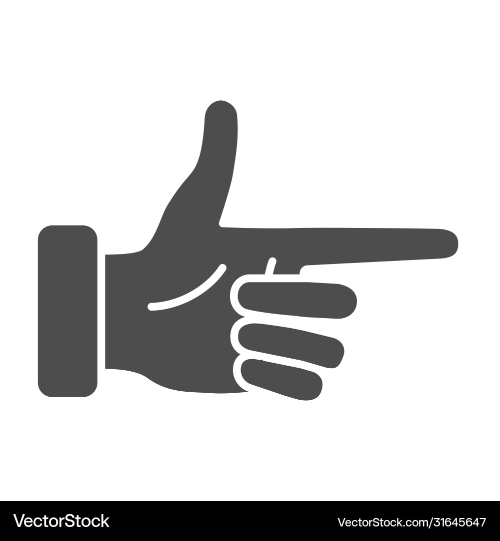 Pointer hand solid icon gestures concept Vector Image