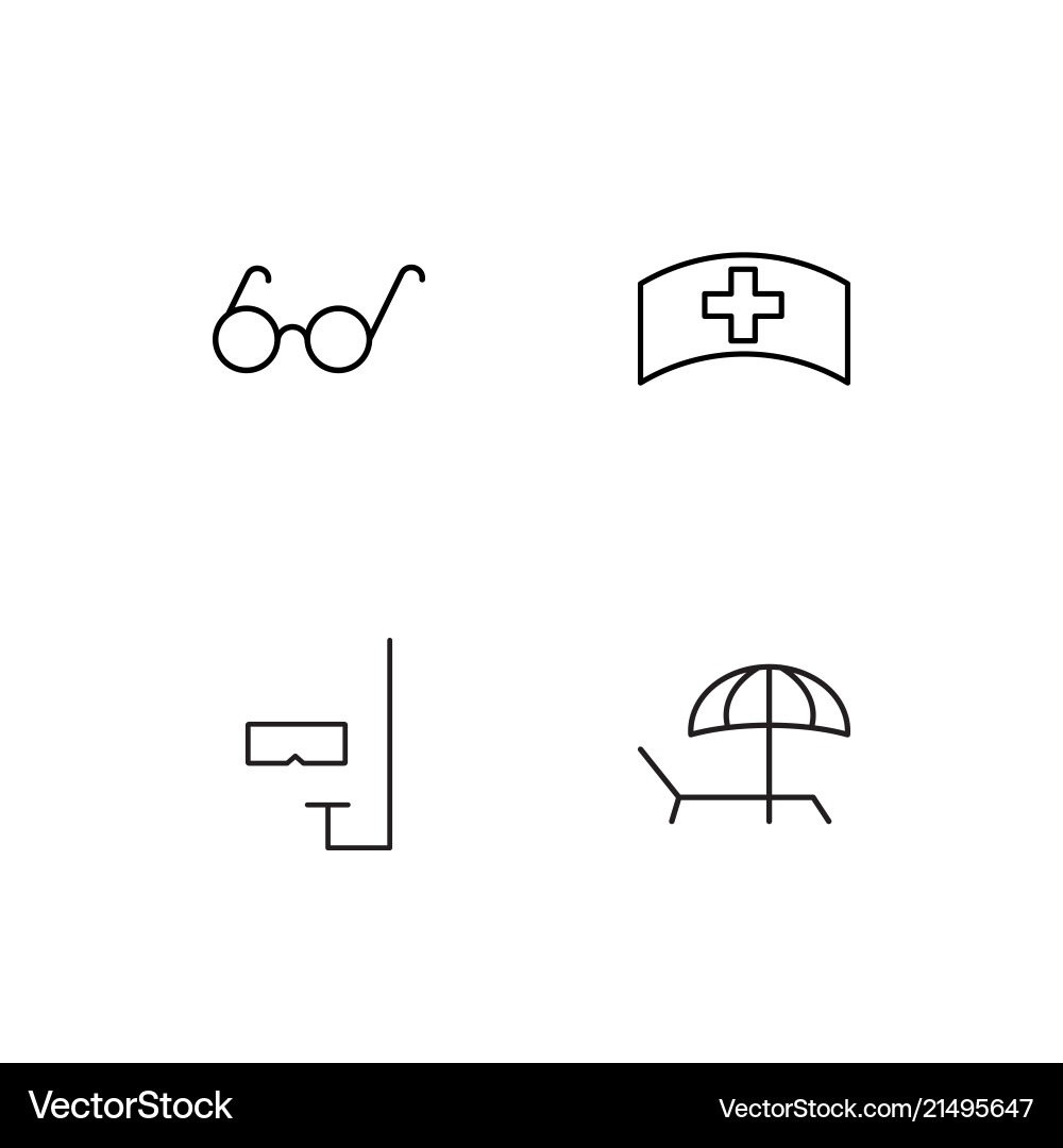 Summer linear icons set simple outline Vector Image