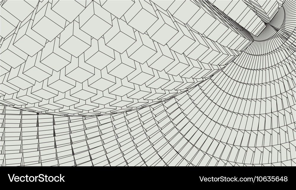Abstract 3d illuminated distorted mesh sphere vector image