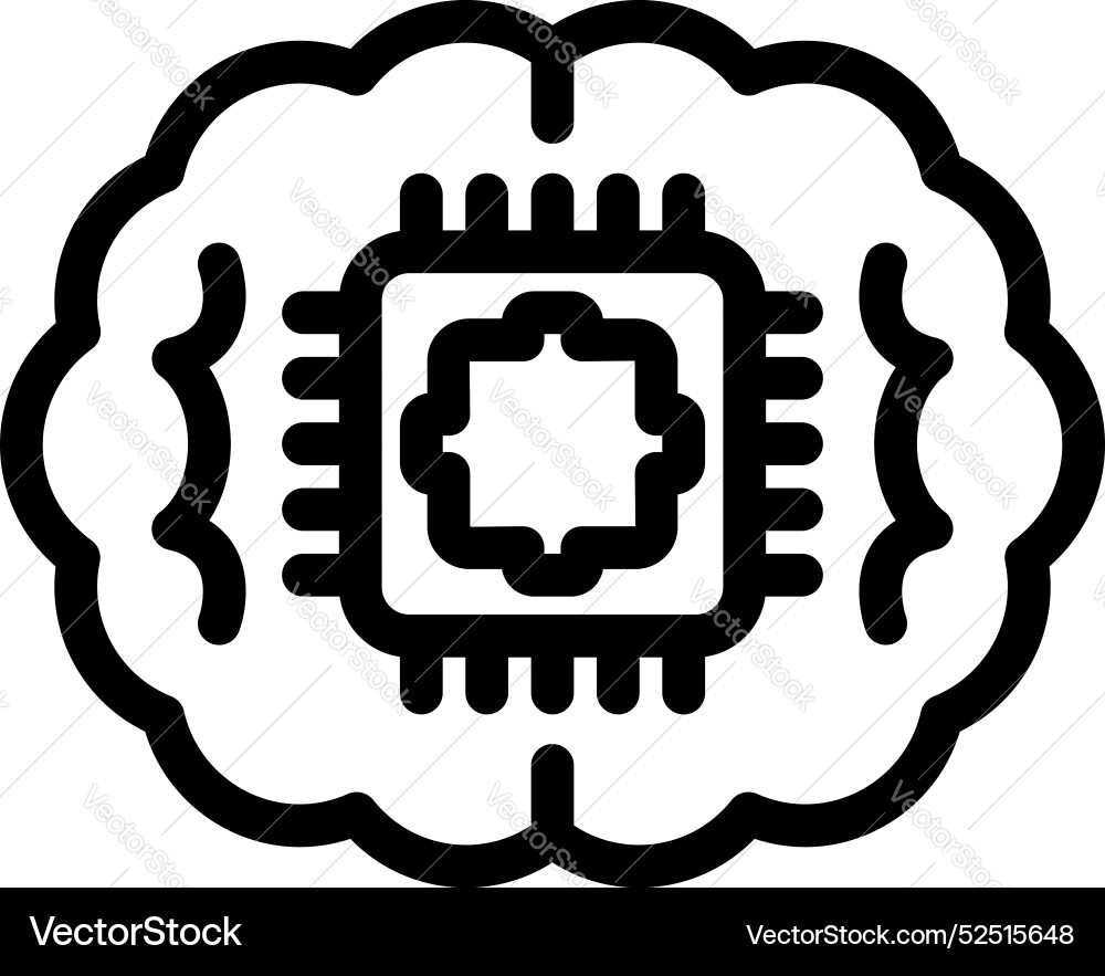 Artificial intelligence chip processing data Artificial intelligence chip processing data vector image