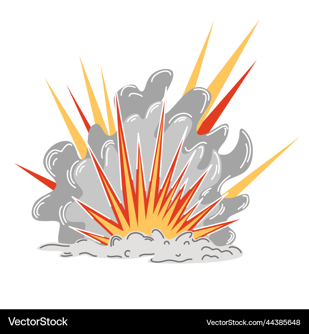 Explosion cartoon dynamite or bomb fire Vector Image