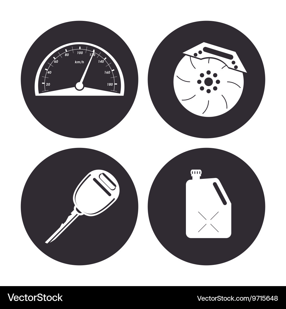 Machine icon set auto part design graphic Vector Image
