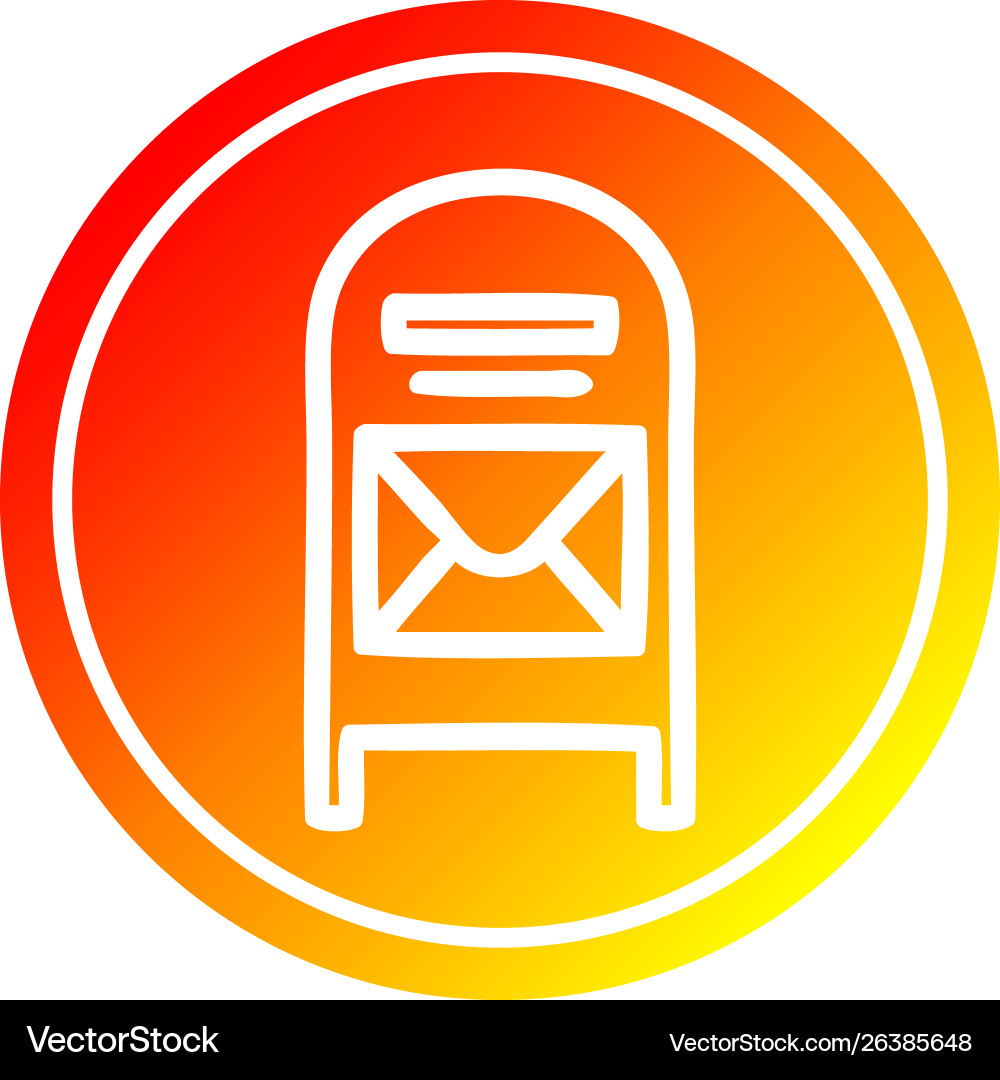 Mail box circular in hot gradient spectrum Vector Image