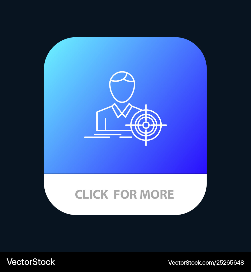 Man focus target goal mobile app button android Vector Image