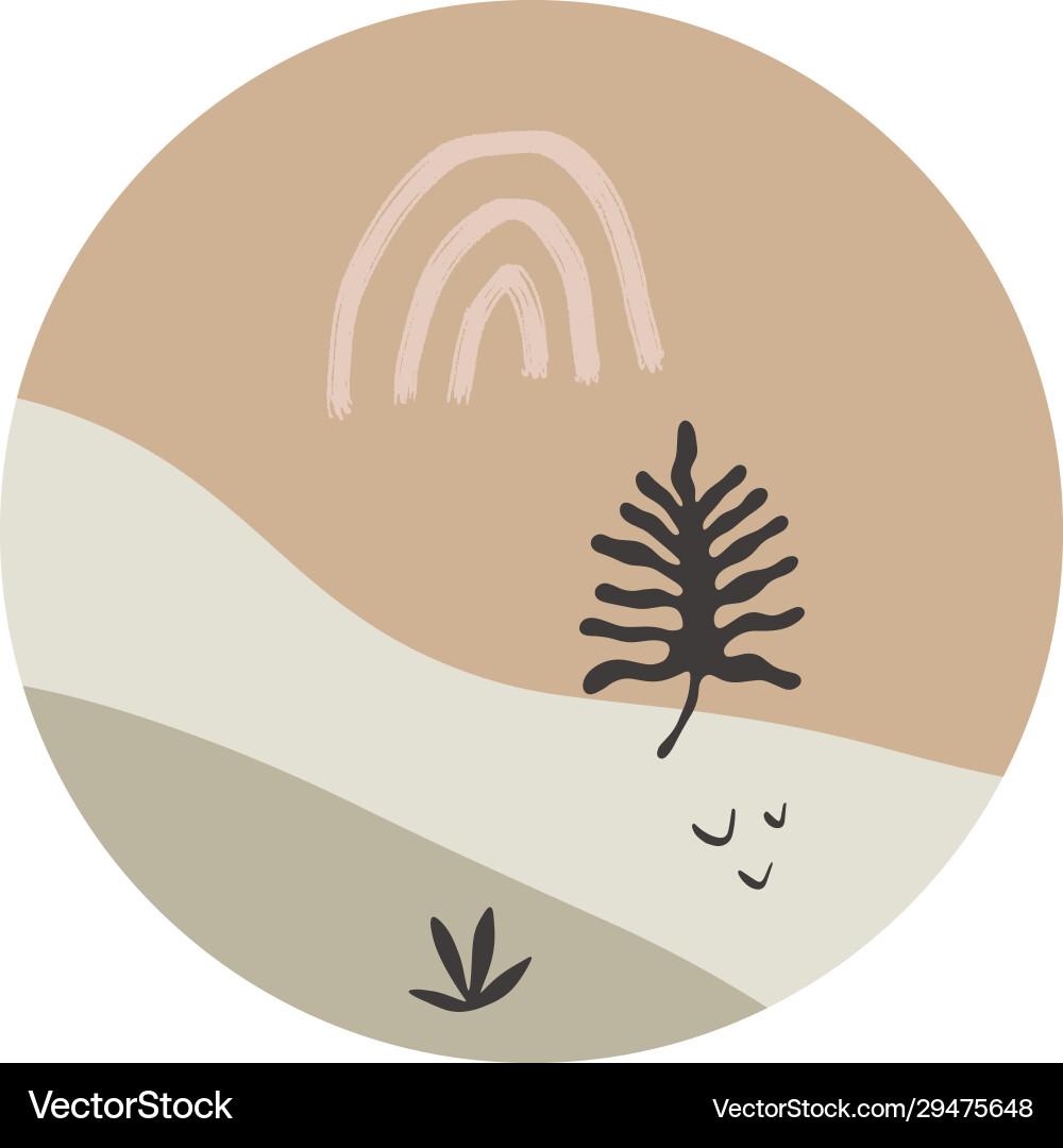 Minimalist abstraction with leaf and geometric Minimalist abstraction with leaf and geometric Vector Image