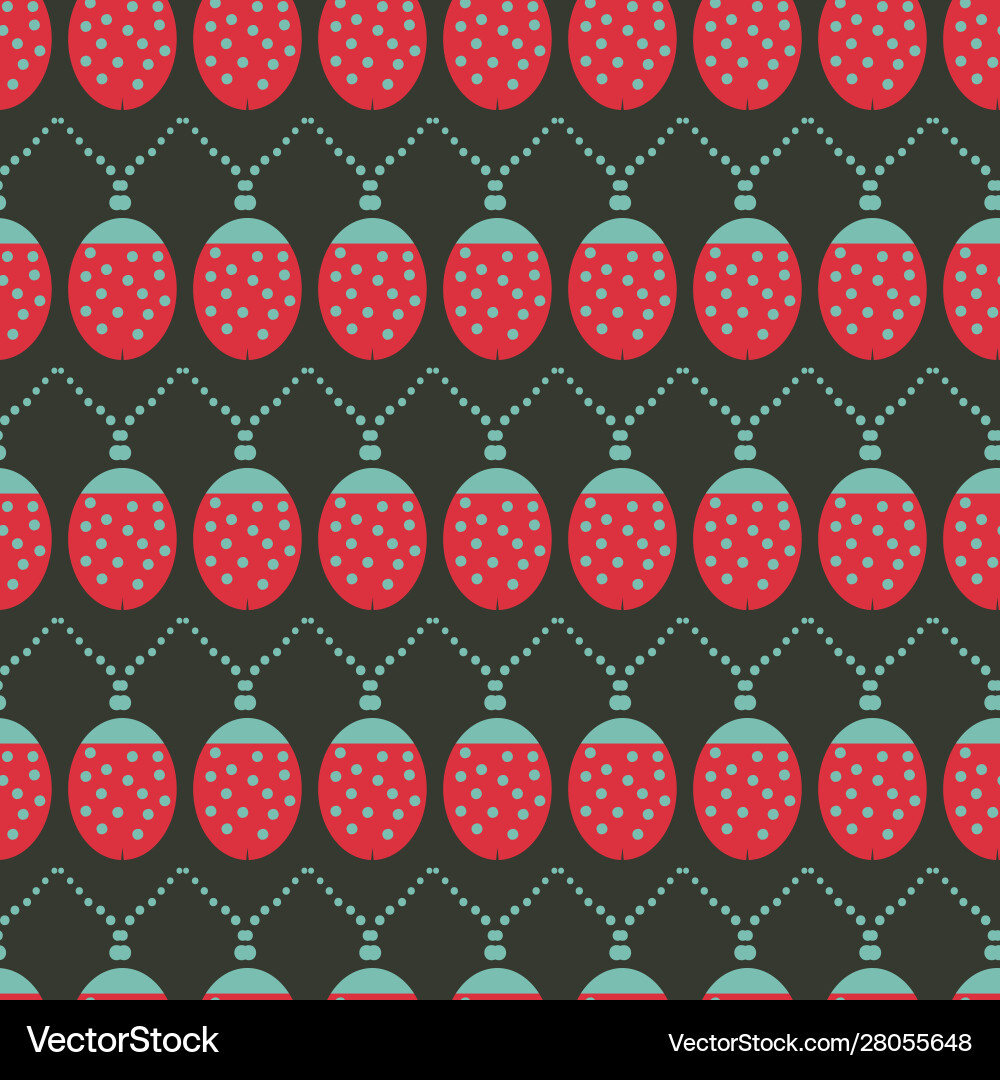 Seamless background pattern with ladybug Vector Image