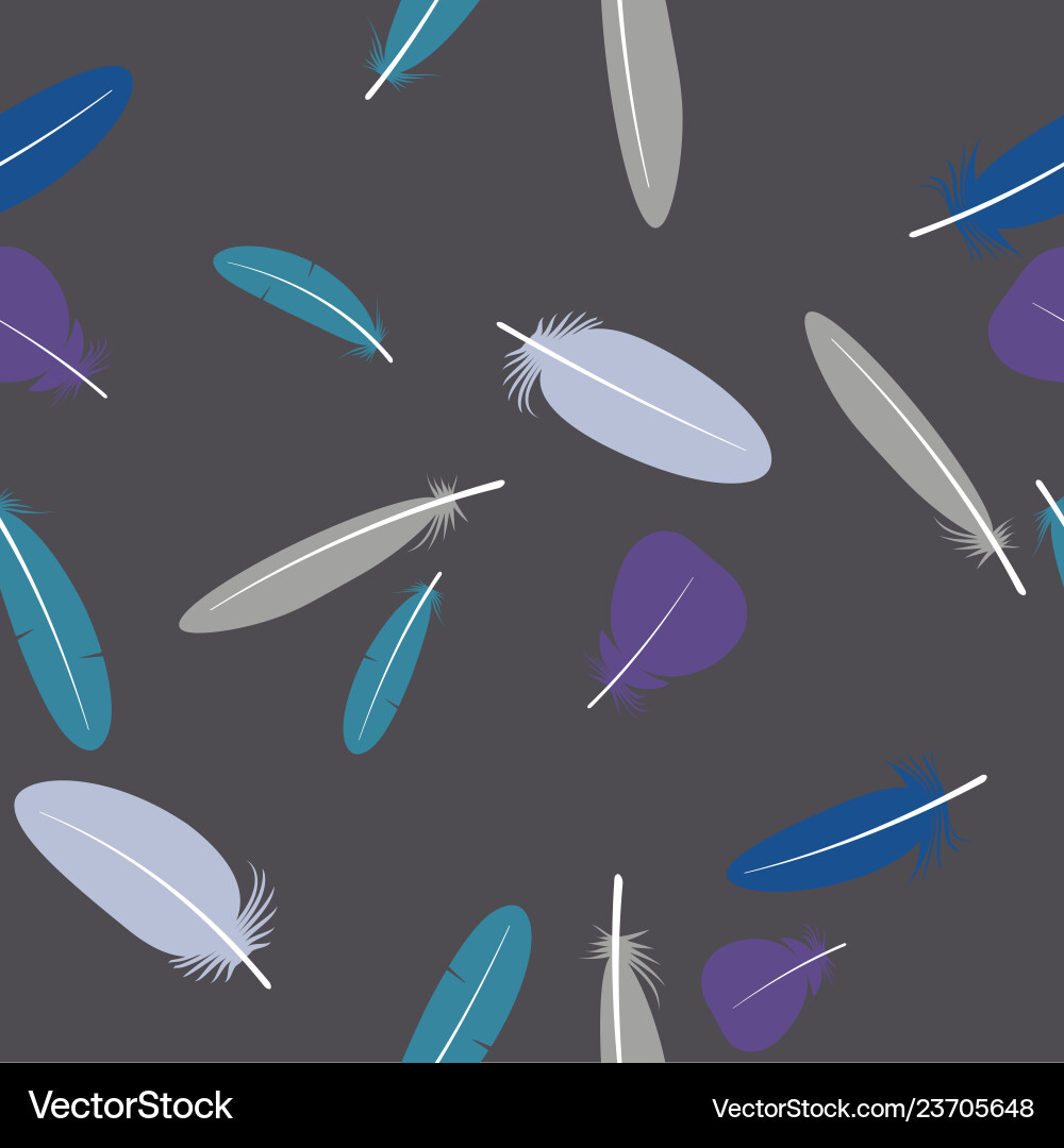 Seamless minimalistic pattern with feathers Vector Image