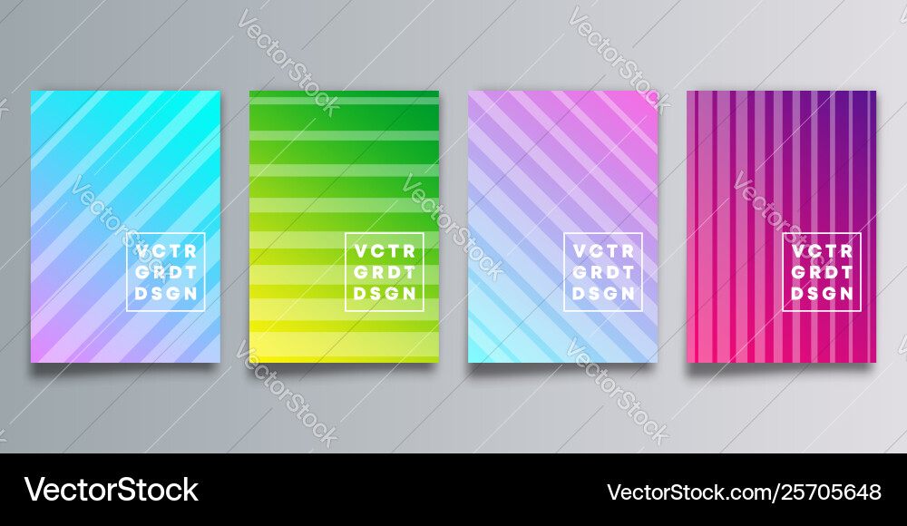 Set colorful gradient cover with lines Set colorful gradient cover with lines vector image
