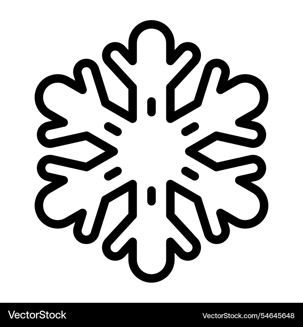 Snowflake line icon editable stroke Vector Image