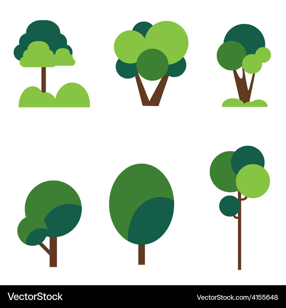 Trees set Vector Image
