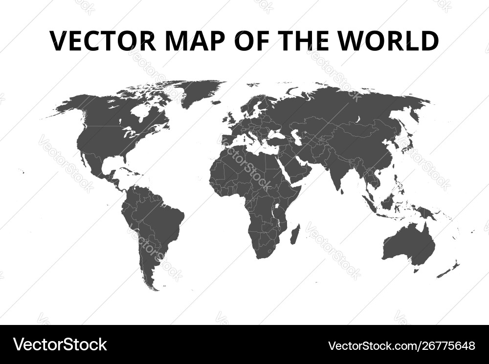 World map with borders Vector Image