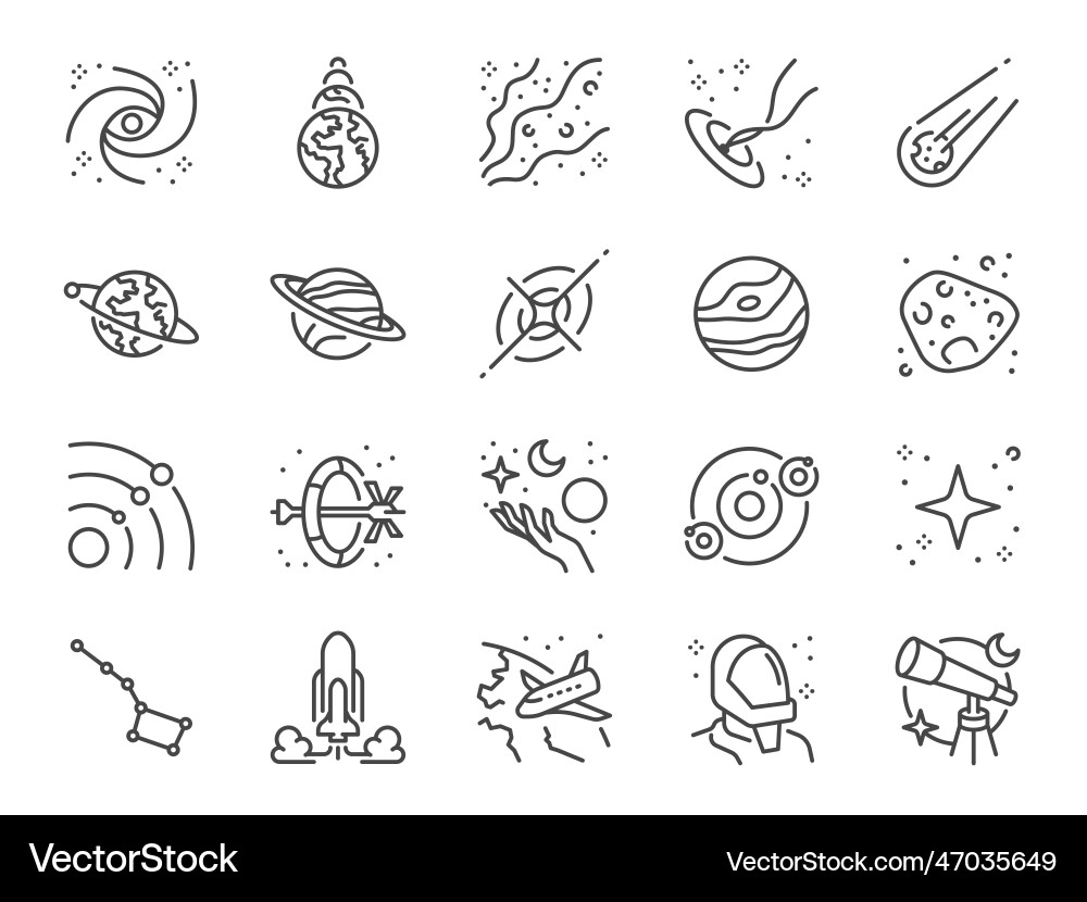 Astronomy icon set vector image